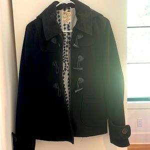 Tulle black short pea coat